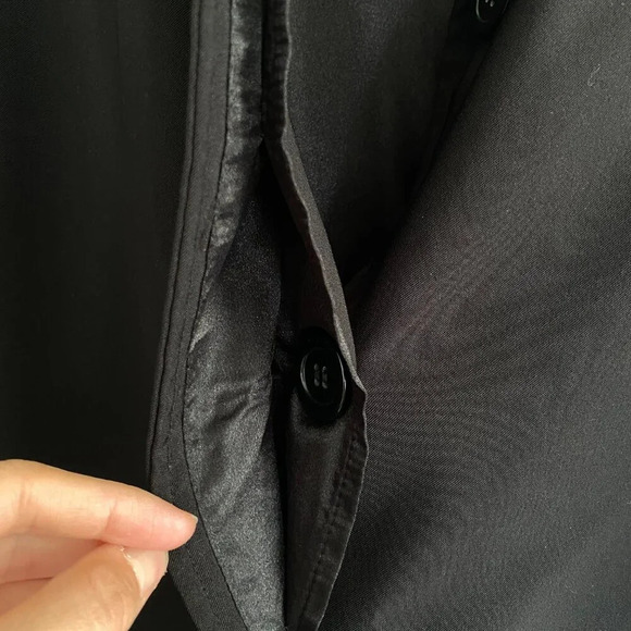 JONES New York Black Dressy  Lined Trench Coat Size 16 - Picture 7 of 15